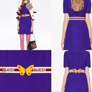 Gucci Metal enamel buckle butterfly belt